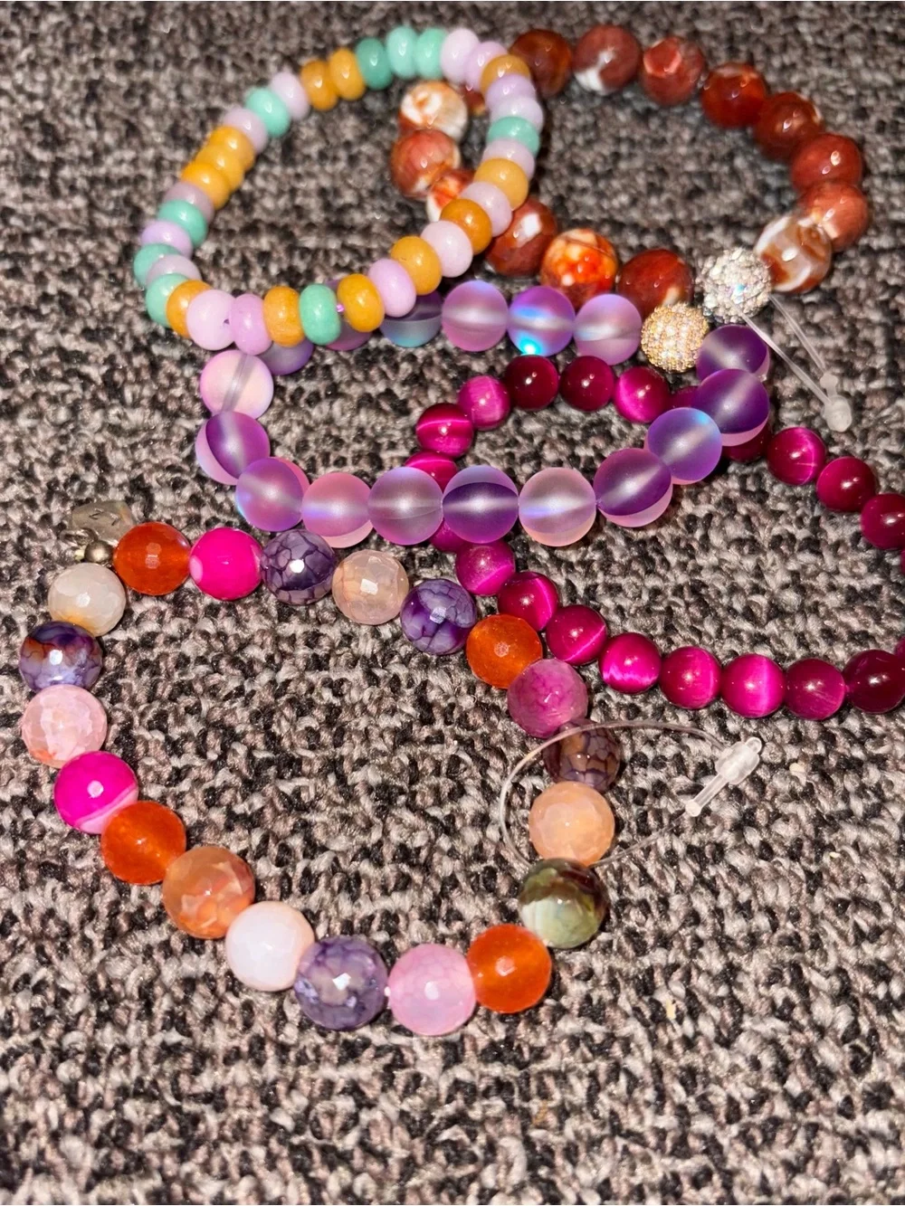 Beautiful Assorted Beaded Stretch Bracelets! All 5! All Brand New, Never Worn!